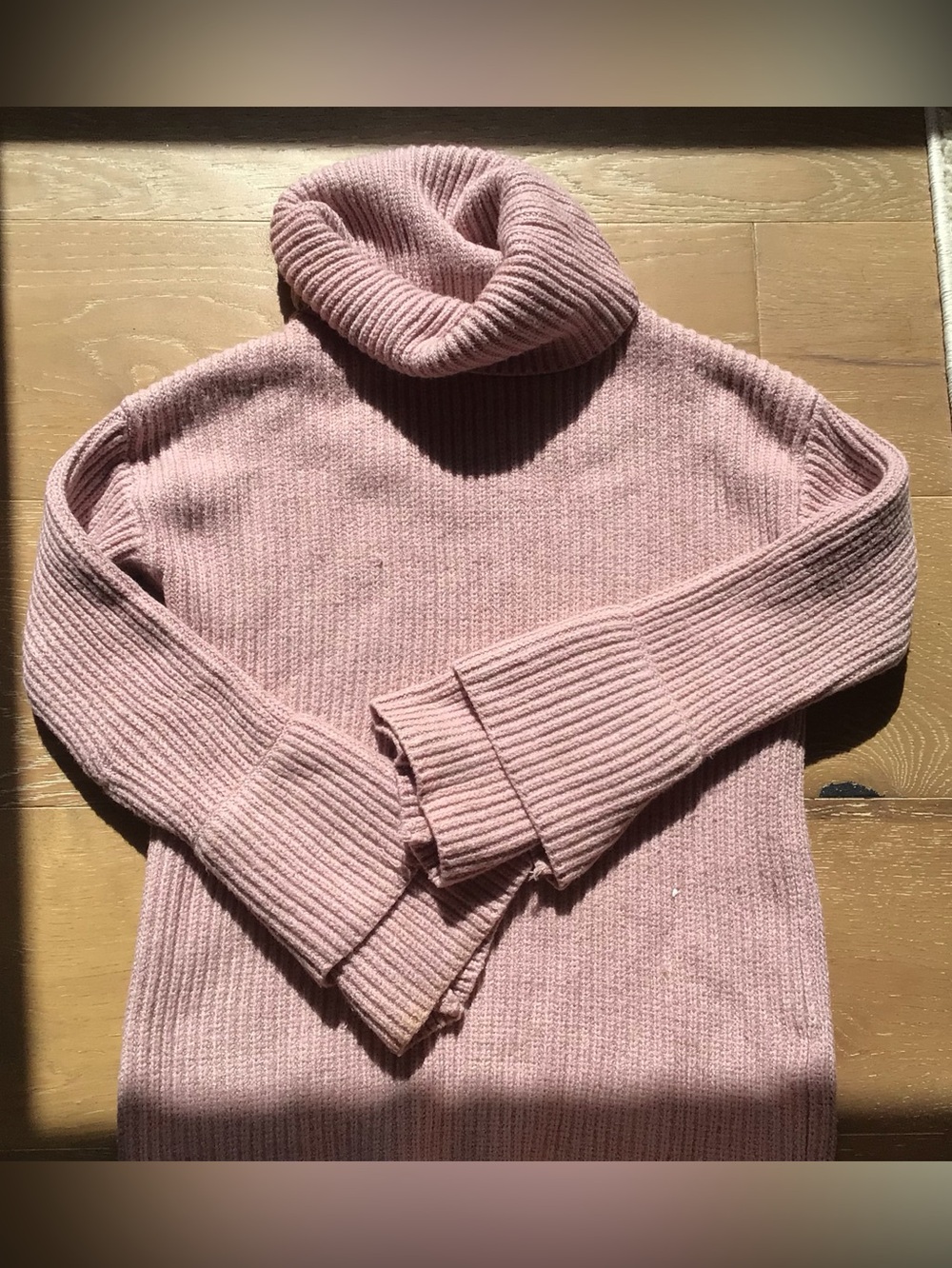 Philosophy Cozy Dusty Pink Ribbed Turtleneck Sweater